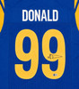 Los Angeles Rams Aaron Donald Autographed Blue Jersey Beckett BAS Witness Stock #267075