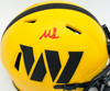 Mike Sainristil Autographed Washington Commanders Rave Yellow Speed Mini Helmet Beckett BAS QR Stock #267260