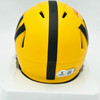 Mike Sainristil Autographed Washington Commanders Rave Yellow Speed Mini Helmet Beckett BAS QR Stock #267260