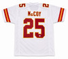 Kansas City Chiefs LeSean McCoy Autographed White Jersey Beckett BAS Witness Stock #267438