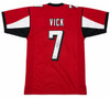 Atlanta Falcons Michael Vick Autographed Red Jersey Beckett BAS Witness Stock #267501