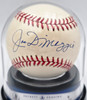 Joe Dimaggio Autographed Official AL Baseball New York Yankees Auto Grade Mint 9 Beckett BAS #20778607