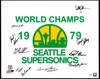 1978-79 NBA Champions Seattle Supersonics Multi Signed Autographed 16x20 Photo With 9 Signatures Including Fred Brown & Lenny Wilkens (Smudged) MCS Holo #70117