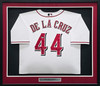 Cincinnati Reds Elly De La Cruz Autographed Framed White Nike Jersey Beckett BAS QR Stock #267810