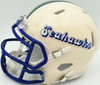 Mike Macdonald Autographed Seattle Seahawks Cream Retro Speed Mini Helmet Beckett BAS Witness Stock #267795