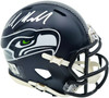 Mike Macdonald Autographed Seattle Seahawks Blue Super Bowl LX Champions Logo Speed Mini Helmet Beckett BAS Witness Stock #267798