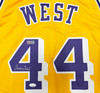 Los Angeles Lakers Jerry West Autographed Yellow Jersey JSA Witness Stock #267912