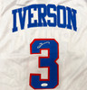 Philadelphia 76ers Allen Iverson Autographed White Jersey JSA Stock #267922