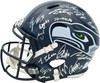 Seattle Seahawks Super Bowl LX Champions Autographed Blue Full Size Speed Replica Helmet With 28 Signatures Including Sam Darnold & Jaxon Smith-Njigba Beckett BAS Witness Stock #268084