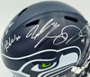 Seattle Seahawks Super Bowl LX Champions Autographed Blue Full Size Speed Replica Helmet With 28 Signatures Including Sam Darnold & Jaxon Smith-Njigba Beckett BAS Witness Stock #268084