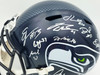 Seattle Seahawks Super Bowl LX Champions Autographed Blue Full Size Speed Replica Helmet With 28 Signatures Including Sam Darnold & Jaxon Smith-Njigba Beckett BAS Witness Stock #268084