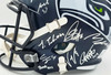Seattle Seahawks Super Bowl LX Champions Autographed Blue Full Size Speed Replica Helmet With 28 Signatures Including Sam Darnold & Jaxon Smith-Njigba Beckett BAS Witness Stock #268084