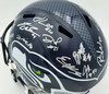 Seattle Seahawks Super Bowl LX Champions Autographed Blue Full Size Speed Replica Helmet With 28 Signatures Including Sam Darnold & Jaxon Smith-Njigba Beckett BAS Witness Stock #268084