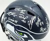 Seattle Seahawks Super Bowl LX Champions Autographed Blue Full Size Speed Replica Helmet With 31 Signatures Including Sam Darnold & Jaxon Smith-Njigba #/112 Stock #268084