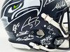 Seattle Seahawks Super Bowl LX Champions Autographed Blue Full Size SB LX Champs Logo Speed Authentic Helmet With 31 Signatures Including Sam Darnold & Jaxon Smith-Njigba #/12 Stock #268081