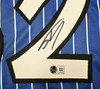 Orlando Magic Shaquille O'Neal Autographed Blue Pinstripe Jersey Beckett BAS Witness Stock #267979