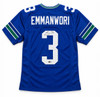 Seattle Seahawks Nick Emmanwori Autographed Blue Throwback Jersey Beckett BAS Witness Stock #268035