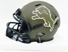 Amon-Ra St. Brown Autographed Detroit Lions Salute to Service Speed Mini Helmet Beckett BAS Witness #W350971