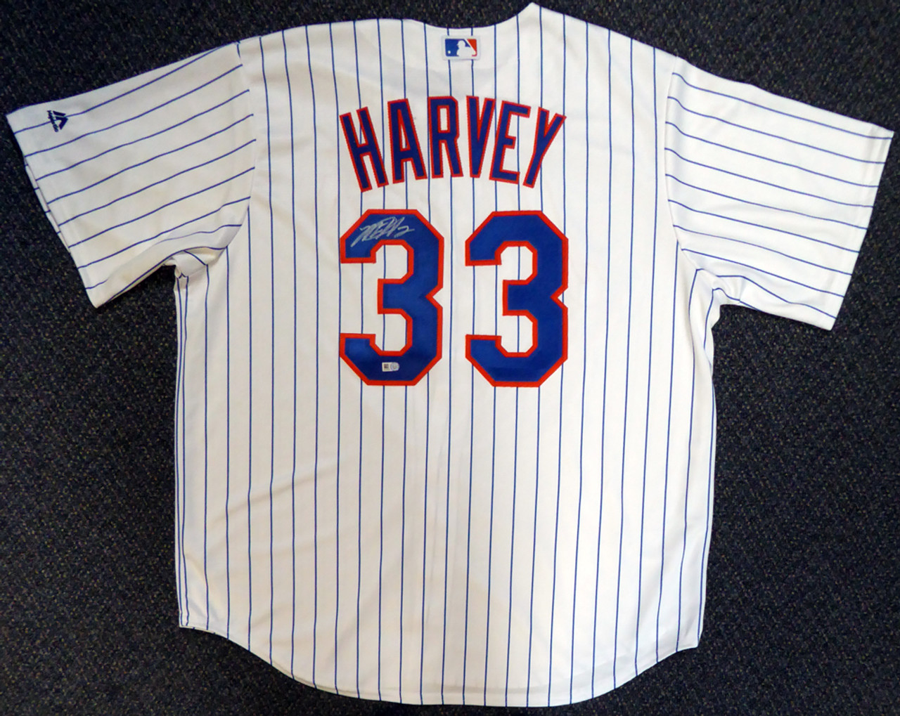 New York Mets Matt Harvey Signed Throwback Majestic Cool Base Jersey Size  XL