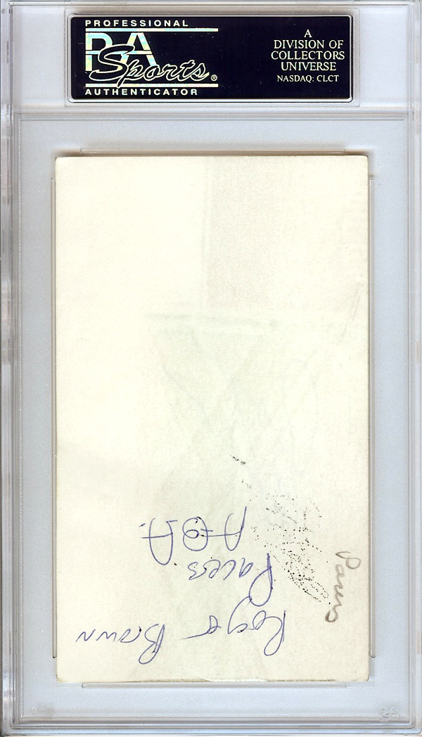 Roger Brown Autographed 3x5 Index Card Indiana Pacers PSA/DNA
