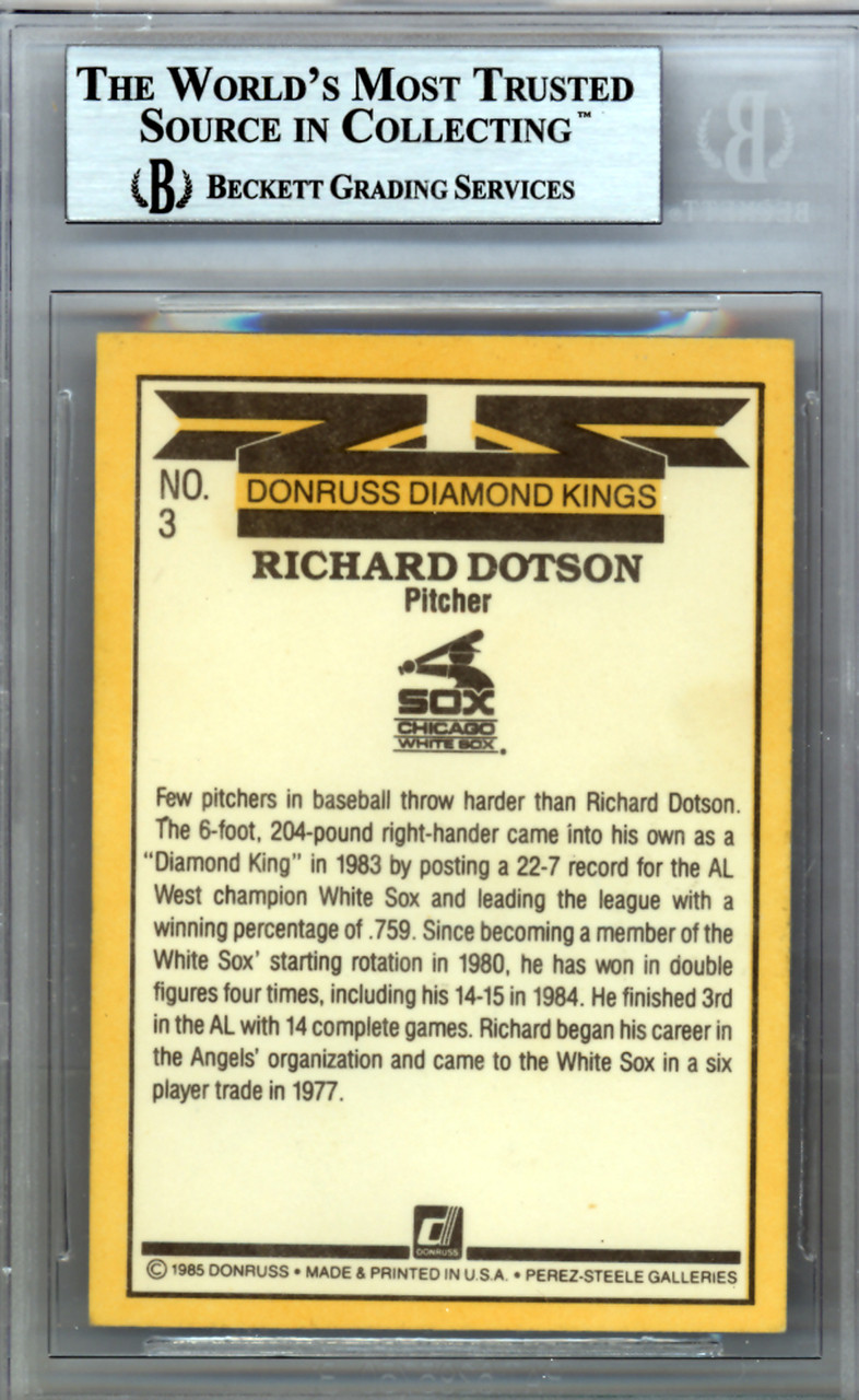 Richard Rich Dotson Autographed 1985 Donruss Card #302 Chicago White Sox  SKU #195555