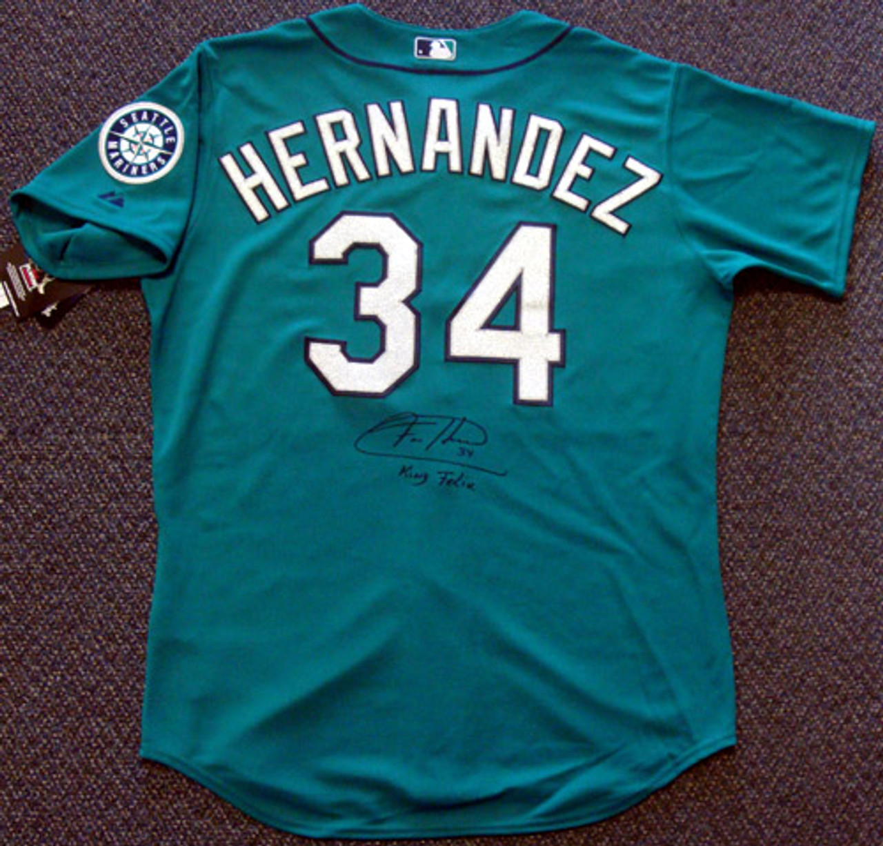 Seattle Mariners Felix Hernandez Autographed Teal Authentic Majestic Jersey  King Felix Size 48 PSA/DNA Stock #33043 - Mill Creek Sports
