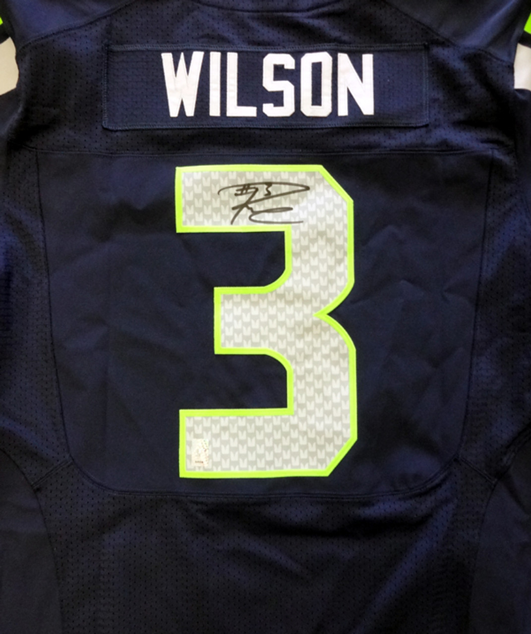 Seattle Seahawks Russell Wilson Autographed Blue Nike Elite Jersey Size 52  RW Holo Stock #60977 - Mill Creek Sports