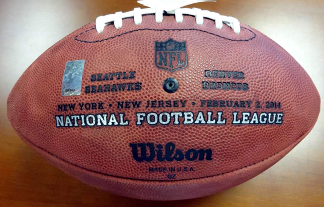 Russell Wilson Autographed Super Bowl Leather Football