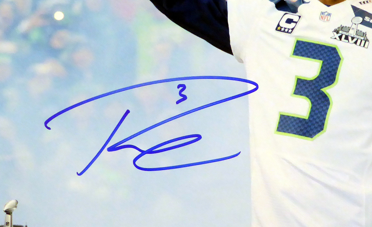 HWC Trading Russell Wilson USL Signed Printed Gifts Signed Printed Print  Photo Picture Display for National Football League Fans - US Letter Size