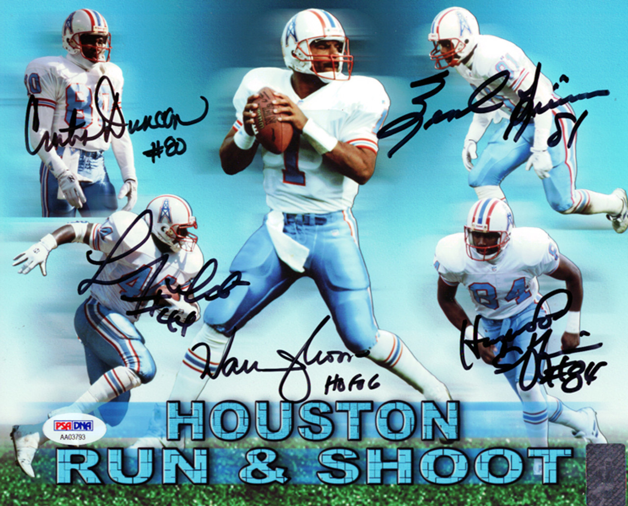 Houston Run-N-Shoot Autographed Custom Blue Football Jersey - BAS COA at  's Sports Collectibles Store