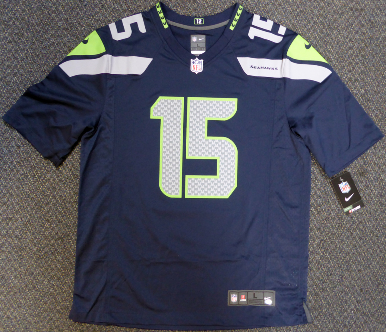 Seattle Seahawks Russell Wilson Autographed Blue Nike Jersey Size XL (Light  Signature) Beckett BAS #WE98452
