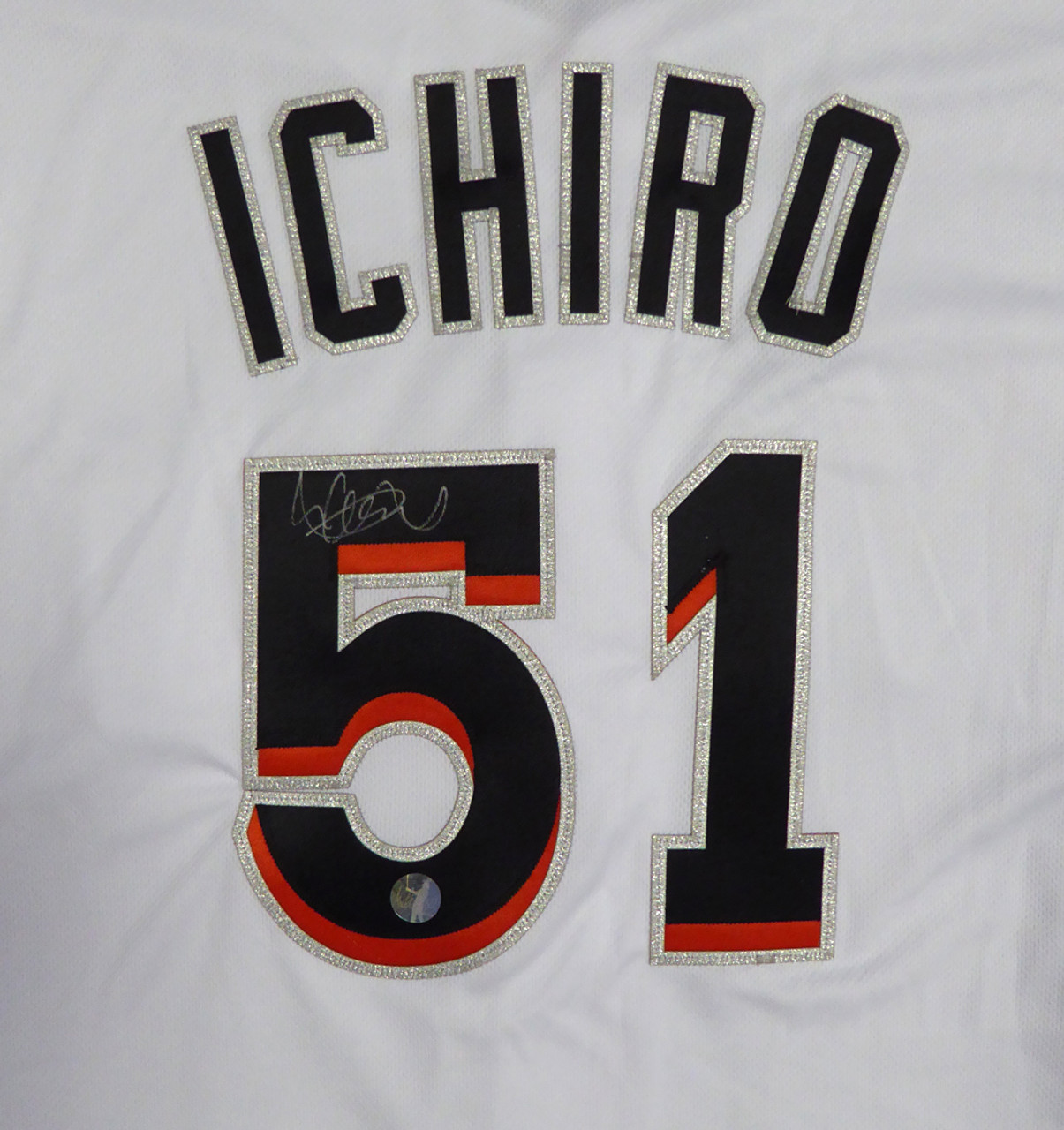 Miami Marlins Ichiro Suzuki Autographed White Majestic Authentic Flex Base Jersey Size 48 Is Holo