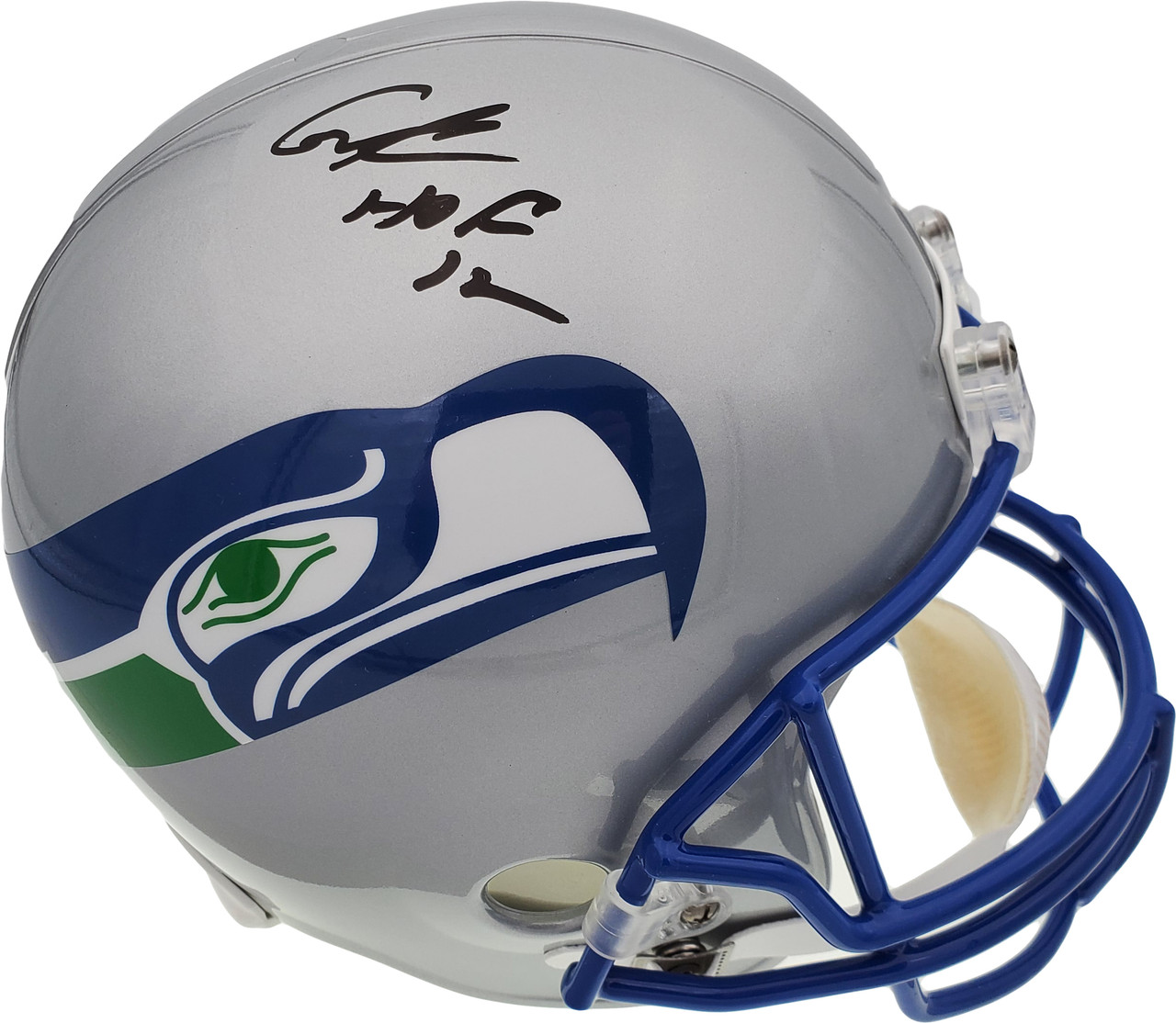 Steve Largent Autographed Signed Seattle Seahawks Silver Throwback  (1983-2001) Mini Helmet HOF 95 Mcs Holo