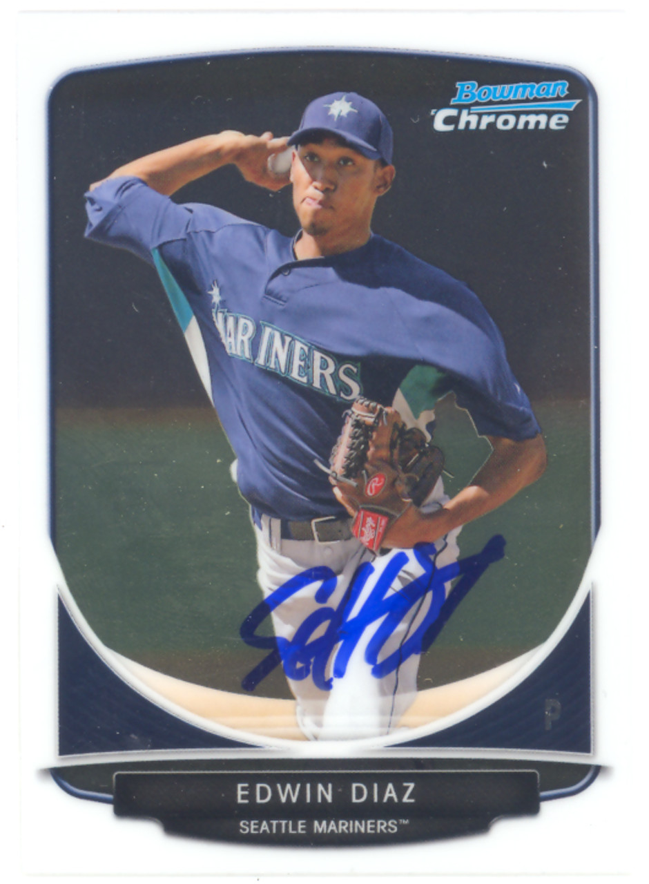 Edwin Diaz Autographed Seattle Mariners 8x10 Photo MCS Holo Stock #107990