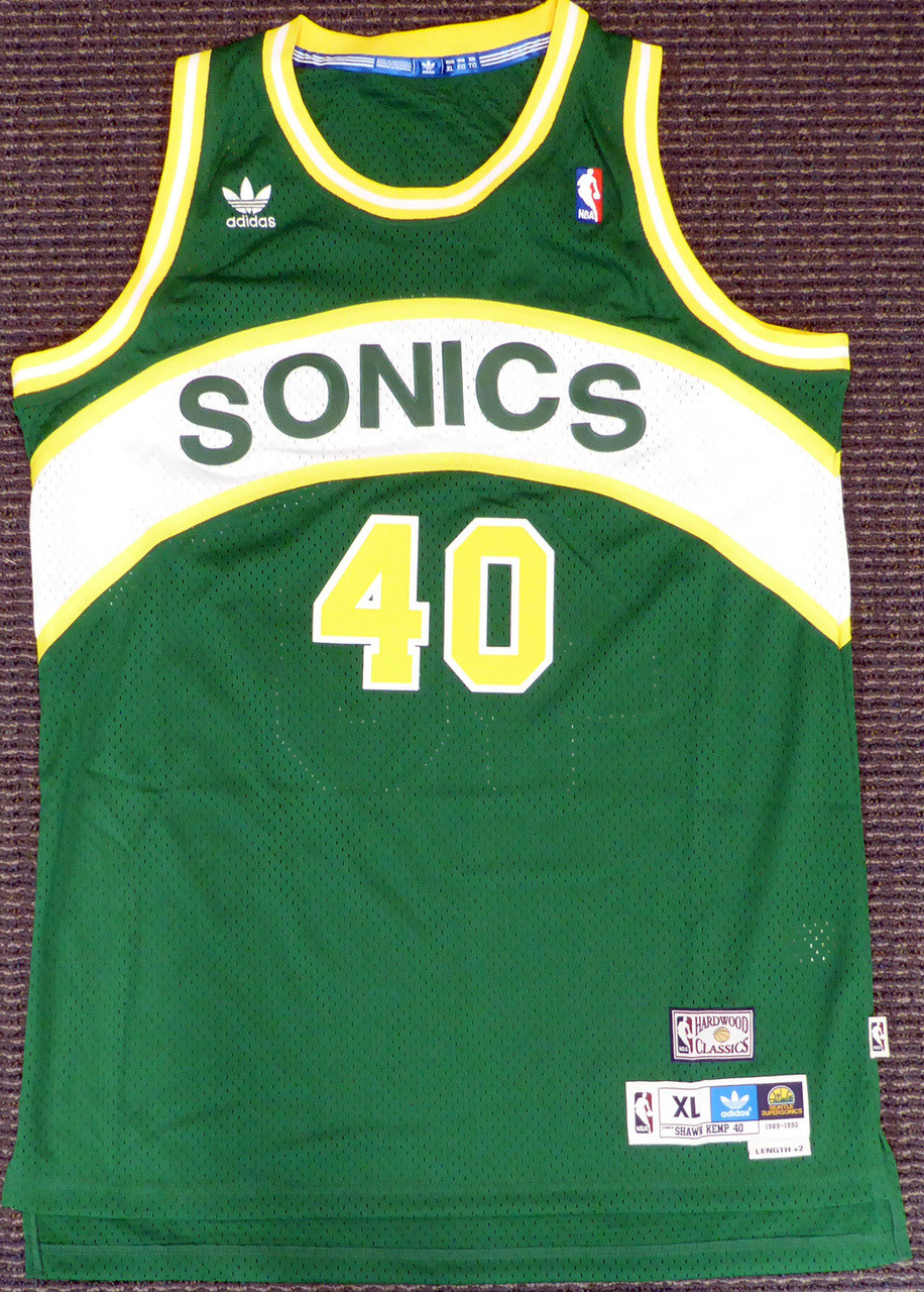  SuperSonics Shawn Kemp Autographed Green Jersey JSA