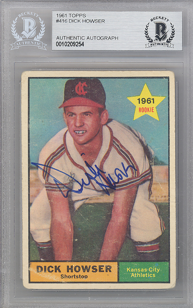 Dick Howser Autographed 1961 Topps Card #416 Kansas City Athletics SKU  #220143 - Mill Creek Sports