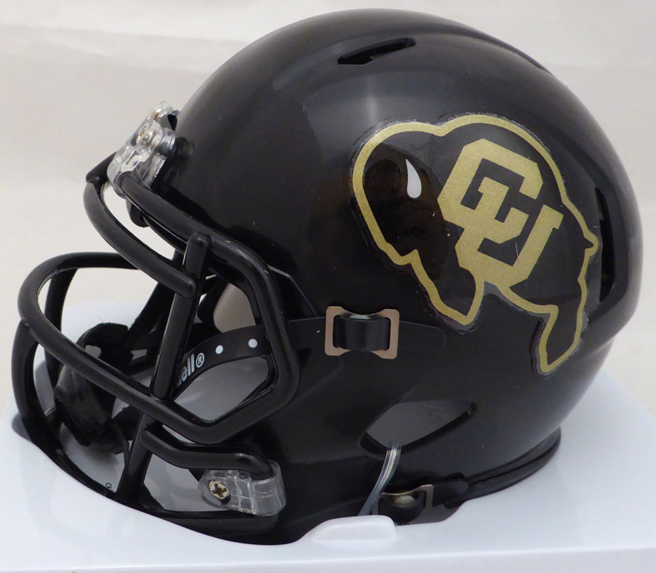 Colorado Buffaloes CUSTOM Metallic Gold With Visor Mini Football Helmet