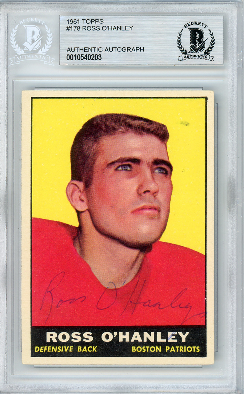 Ross O'Hanley Autographed 1961 Topps Card #178 Boston Patriots