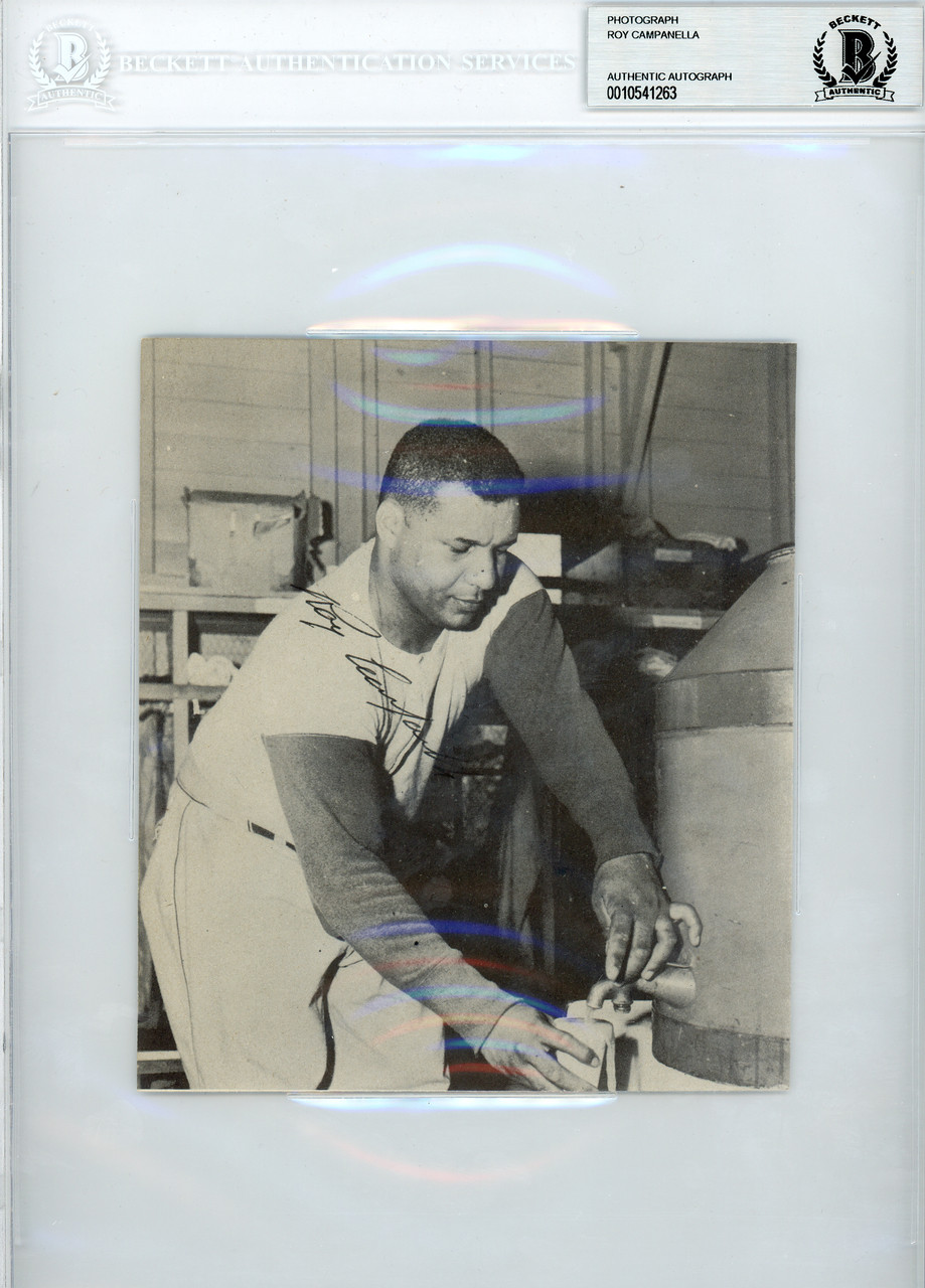 Roy Campanella Autographed 6x6.5 Magazine Page Photo Brooklyn Dodgers  Pre-Accident Signature Beckett BAS #10541263