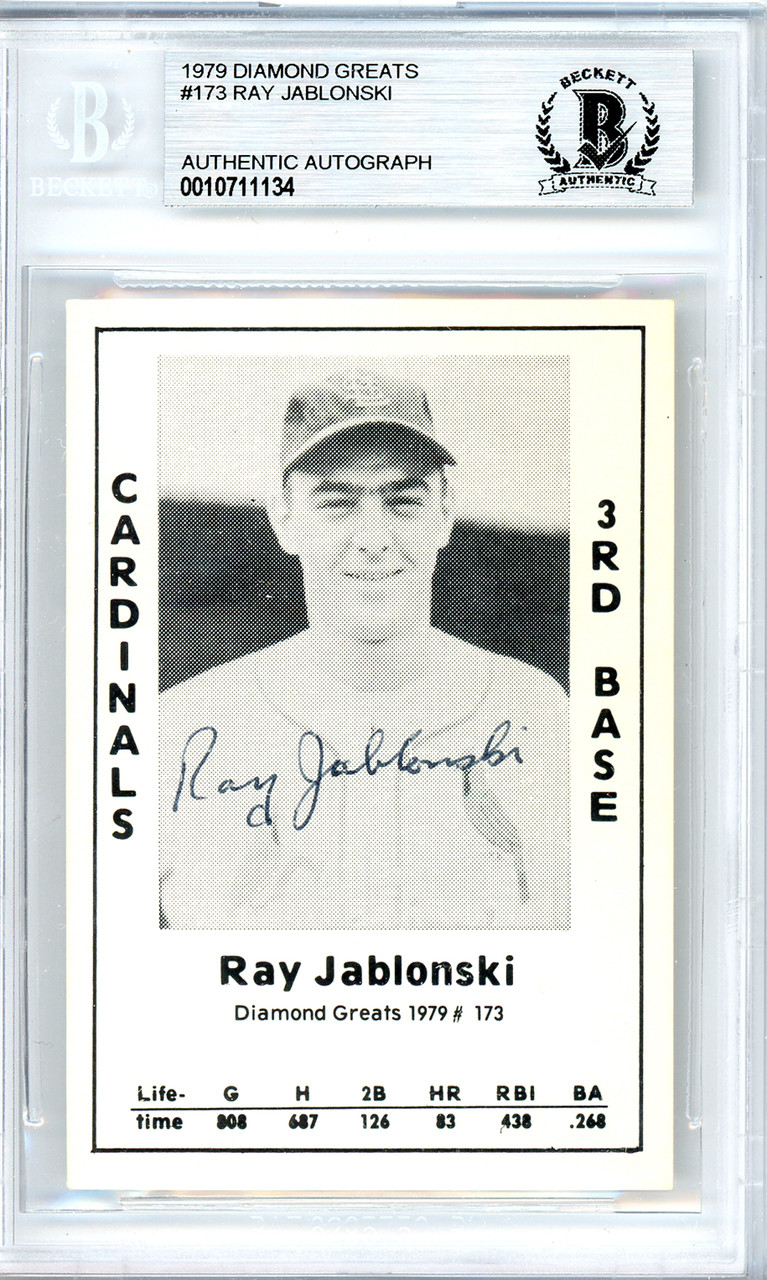 Ray Jablonski Autographed 1979 Diamond Greats Card #173 St. Louis Cardinals  Beckett BAS #10711134 - Mill Creek Sports