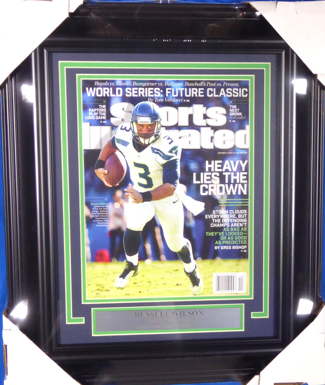 Russell Wilson Framed Game Used Seattle Seahawks White Nike Jersey With  Captain's Patch & NFL 100