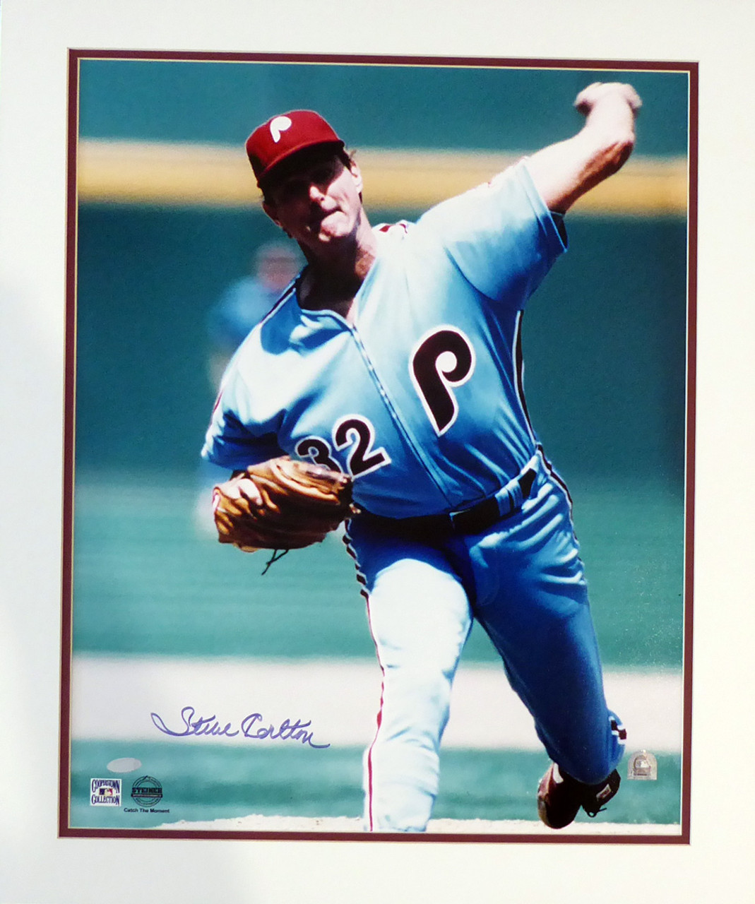 Steve Carlton Philadelphia Phillies Autographed Light Blue