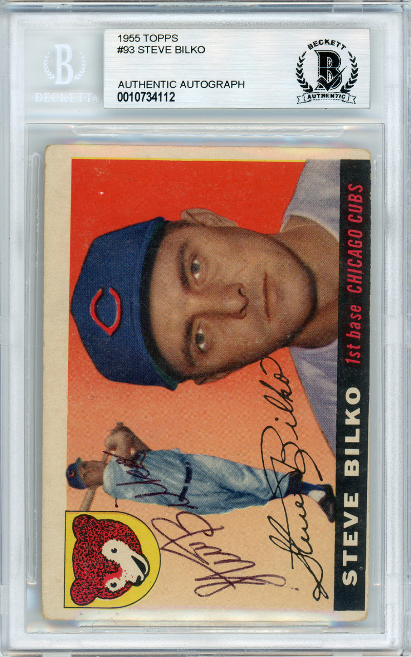 Ernie Banks Autographed 1955 Topps Card #28 Chicago Cubs Vintage Signature  Beckett BAS #15501918