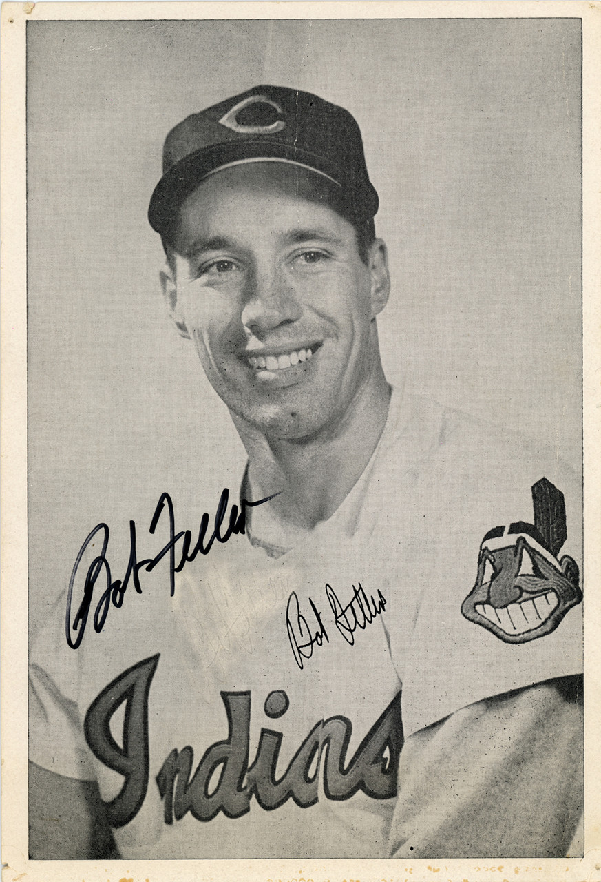 Autographed HOF'R BOB FELLER - Cleveland Indians Photo