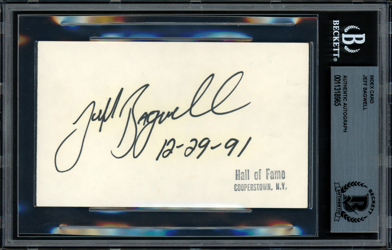 Jeff Bagwell Autographed 3x5 Index Card Houston Astros Rookie Era Signature  Beckett BAS #11318965 - Mill Creek Sports