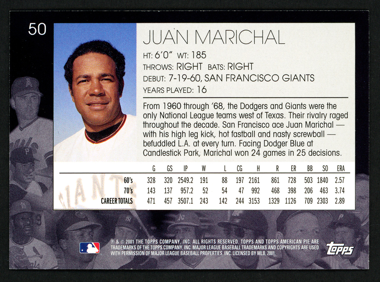 Sold at Auction: (EX+) 1965 Topps Juan Marichal #50 Baseball Card - HOF -  San Francisco Giants
