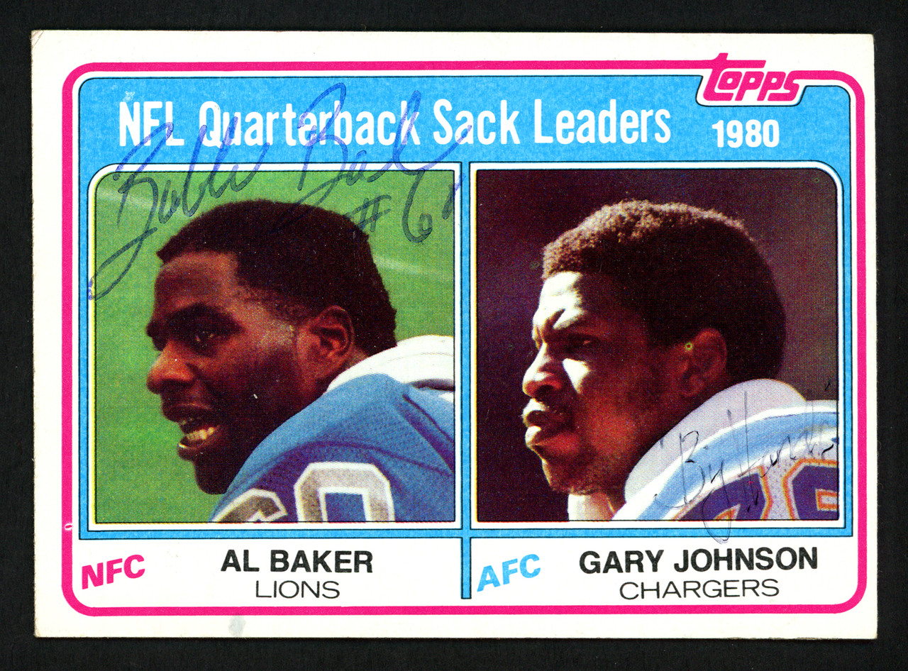 Al Bubba Baker & Gary Johnson Autographed 1981 Topps Card #3 SKU #153545  - Mill Creek Sports