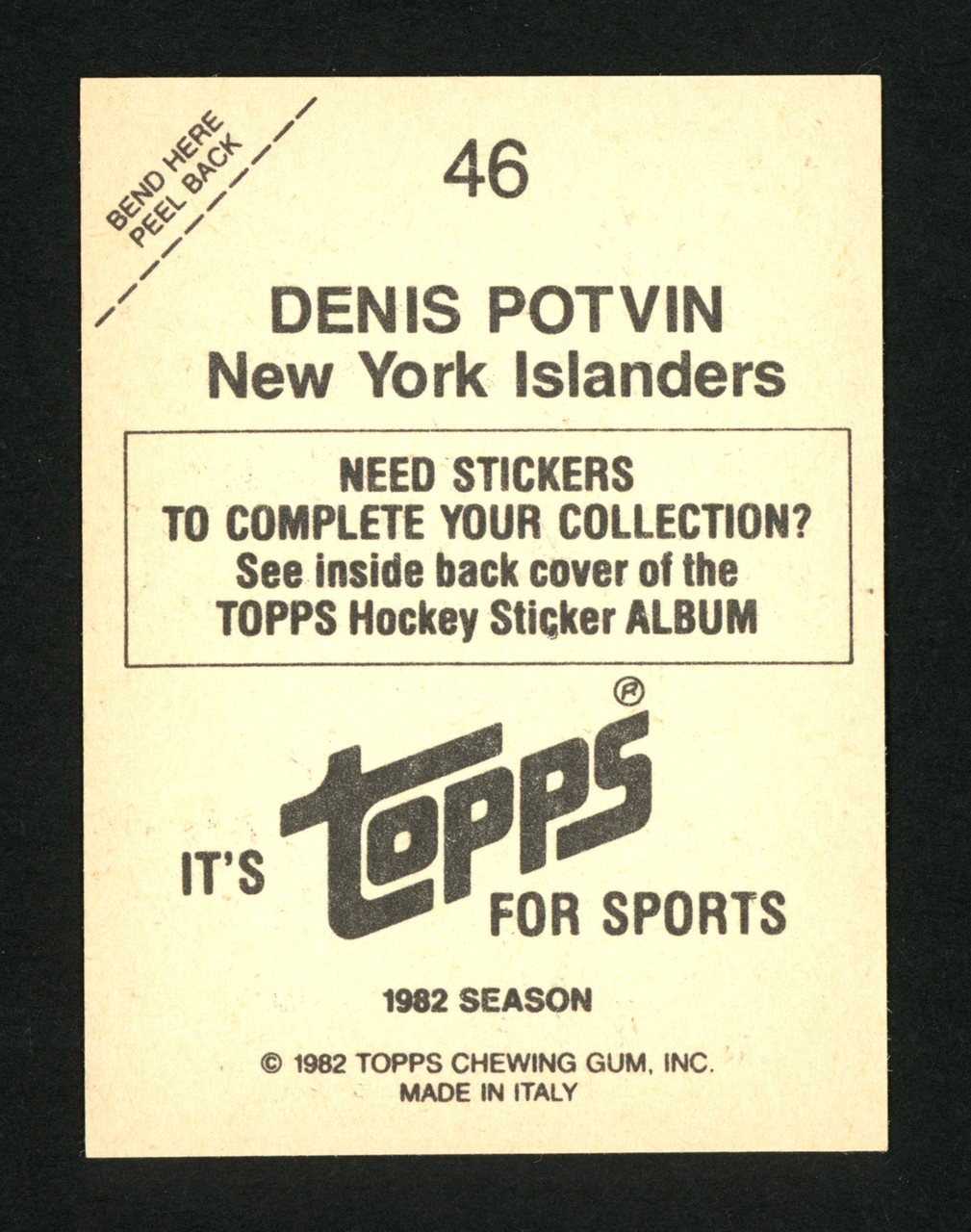 Denis Potvin Autographed 1984-85 Topps Card #162 New York Islanders SKU  #151781 - Mill Creek Sports