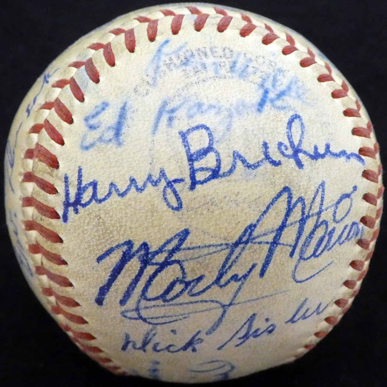 1950 Spring Training Autographed Official Baseball With 27 Total Signatures  Including Stan Musial & Mel Allen Beckett BAS #A52629 - Mill Creek Sports