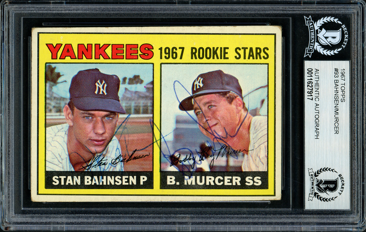 Bobby Murcer サイン入りトレーディングカード Bobby Murcer & Stan Bahnsen Autographed 1967 Topps Rookie